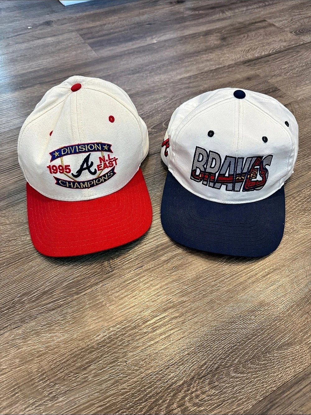 2 Atlanta Braves Embroidered Baseball Caps